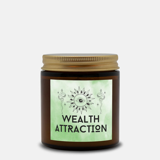 Wealth Attraction - Spell Candle Amber Jar - 4oz