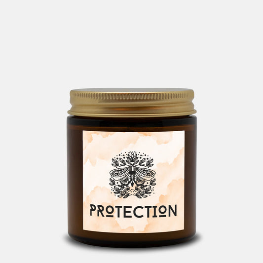 Protection - Spell Candle Amber Jar - 4oz