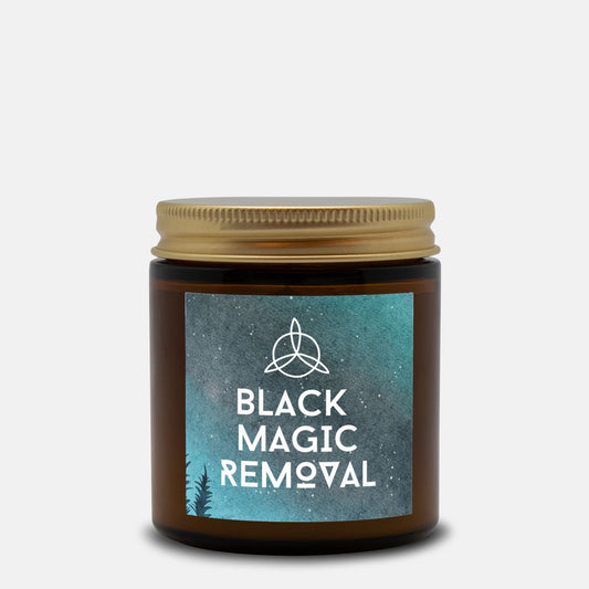 Black Magic Removal - Spell Candle Amber Jar - 4oz