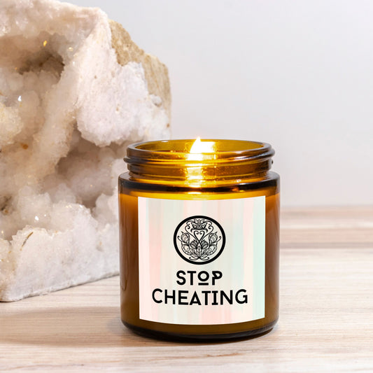 Stop Cheating - Spell Candle Amber Jar - 4oz