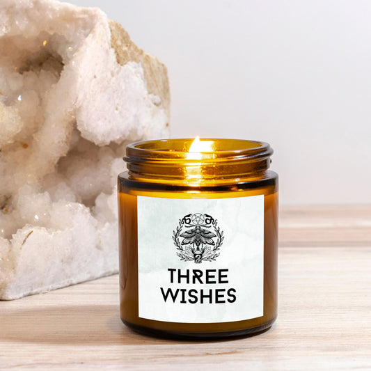 Three Wishes - Spell Candle Amber Jar - 4oz