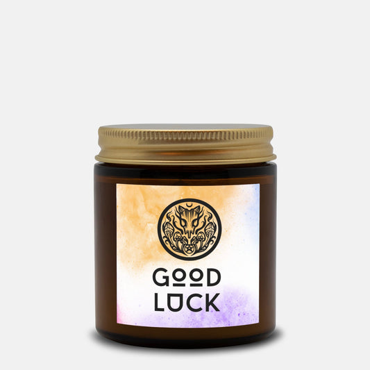 Good Luck - Spell Candle Amber Jar - 4oz